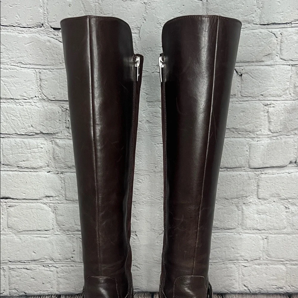 Marc Fisher Elegant Brown Leather Knee-High Boots